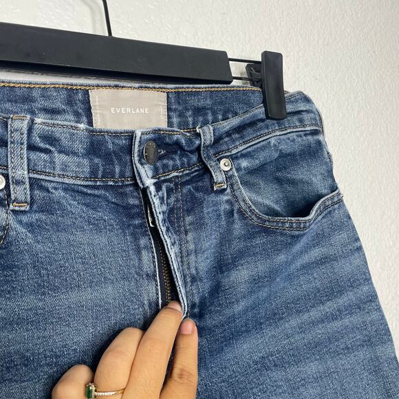 Everlane Womens Jeans Size 29 High Rise Kick Crop Medium Wash Denim Regular - Picture 5 of 13